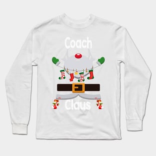 Coach Claus Santa Christmas Costume Pajama Long Sleeve T-Shirt